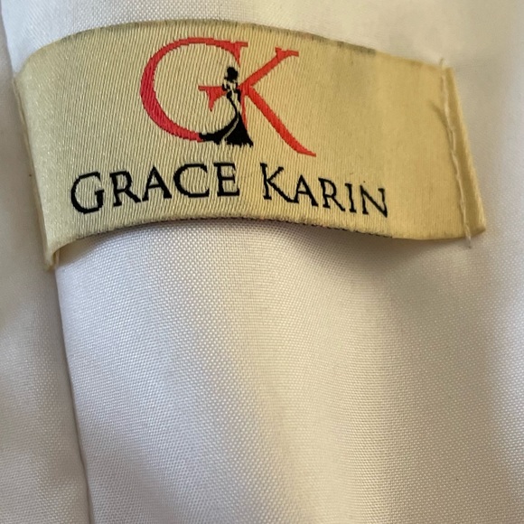 Grace Karin White Sleeveless Rhinestone and Embellished Fit & Flare Dress Size 4 - Picture 14 of 15